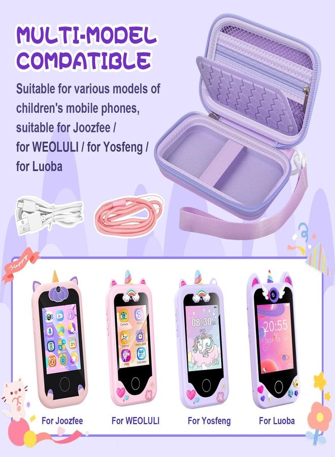 كومكيس جراب هاتف ذكي للأطفال متوافق مع هواتف KOKODI/Luoba/Yosfeng/Luyiilo/WEOLULI/MOTCTQVD/UCIDCI، حقيبة حامل هاتف لعبة تعليمية للأطفال الصغار - بنفسجي - Image 2